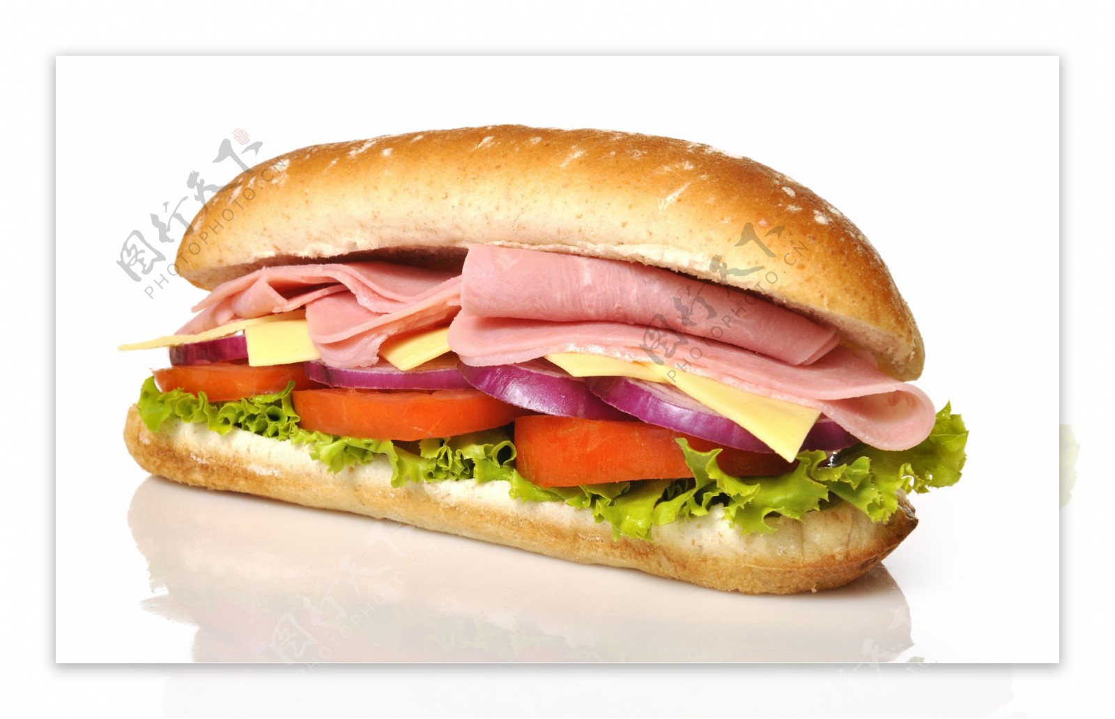 超大的火腿三明治图片