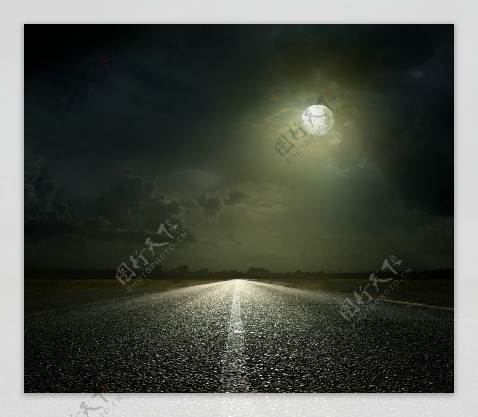 月光下的公路图片