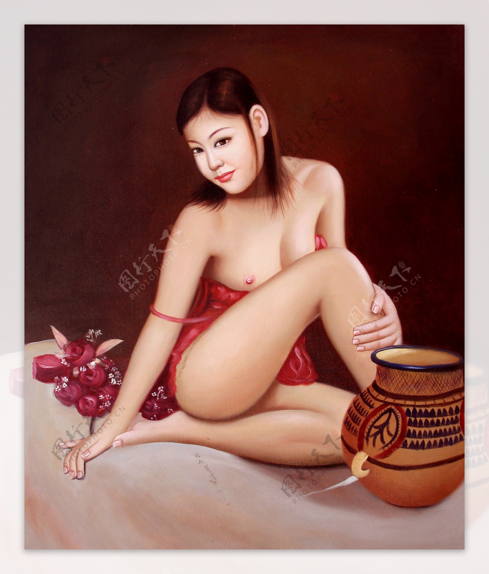 美女油画图片