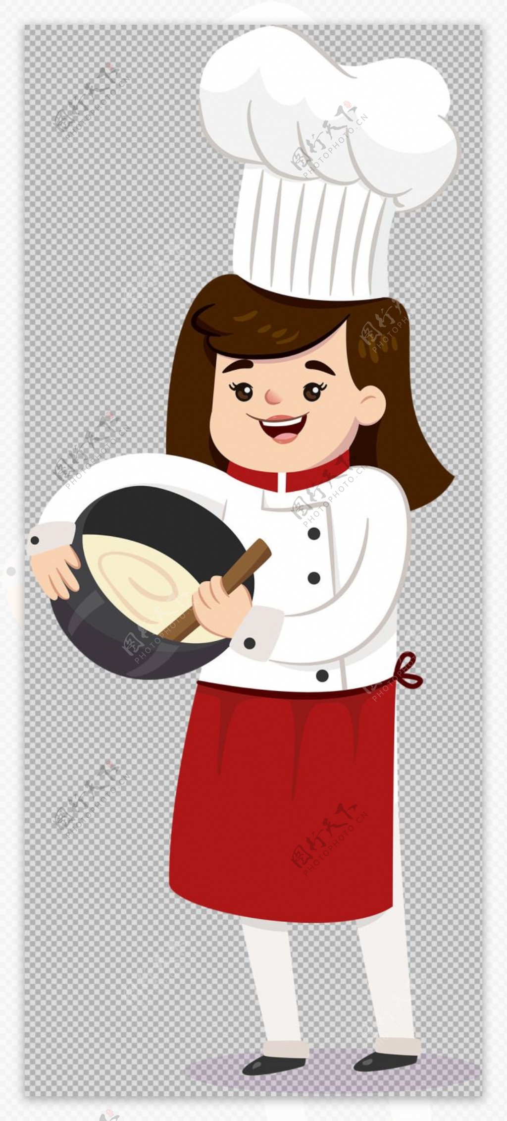 女性职业厨师插图免抠png透明图层素材