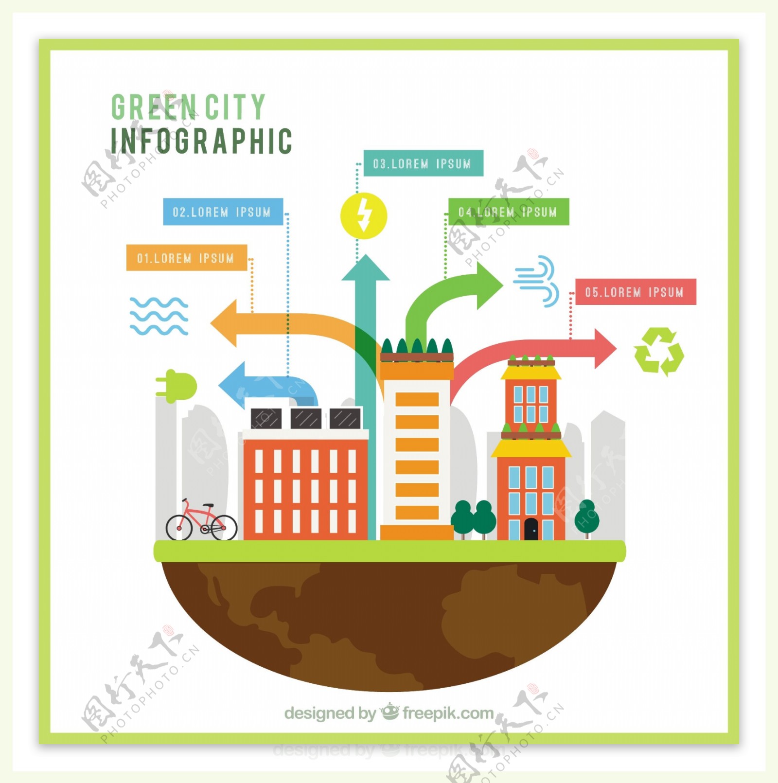 有机的城市infography平