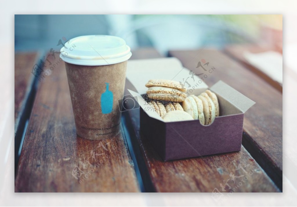 咖啡杯表上午休息吃饼干曲奇包装盒