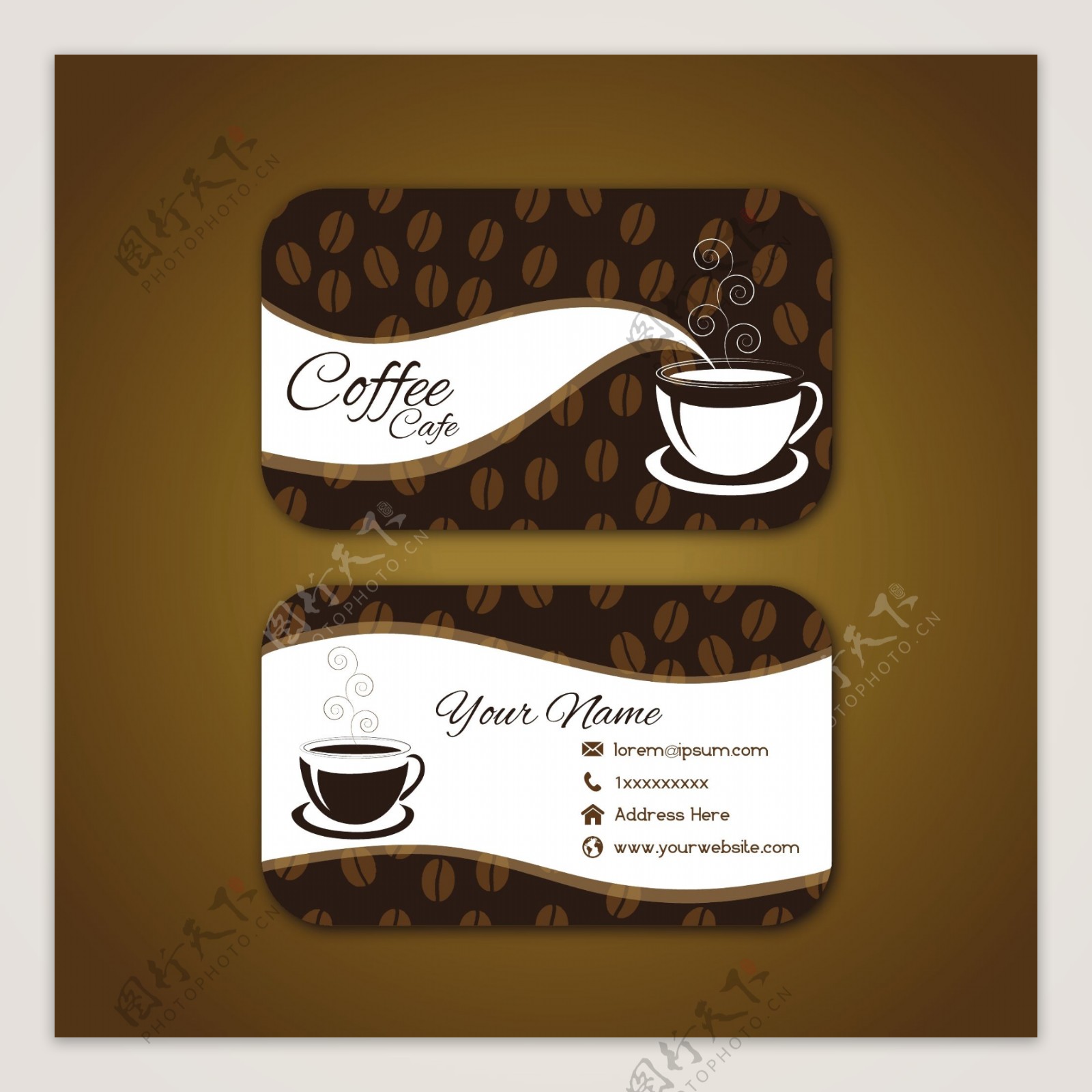 咖啡行业名片设计模板