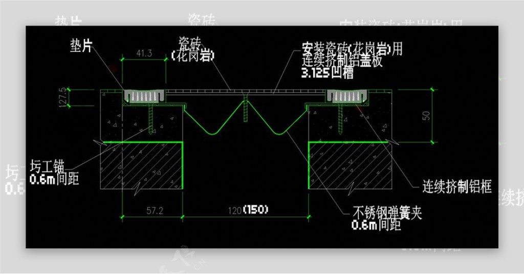 楼面变形缝CAD图纸