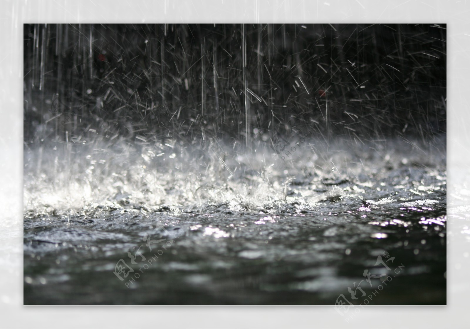 下雨天地面的水花图片