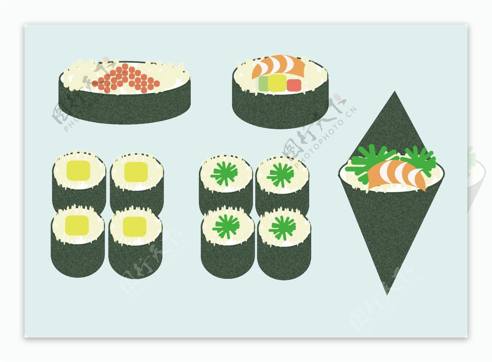 多款寿司手卷寿司小卷寿司插图