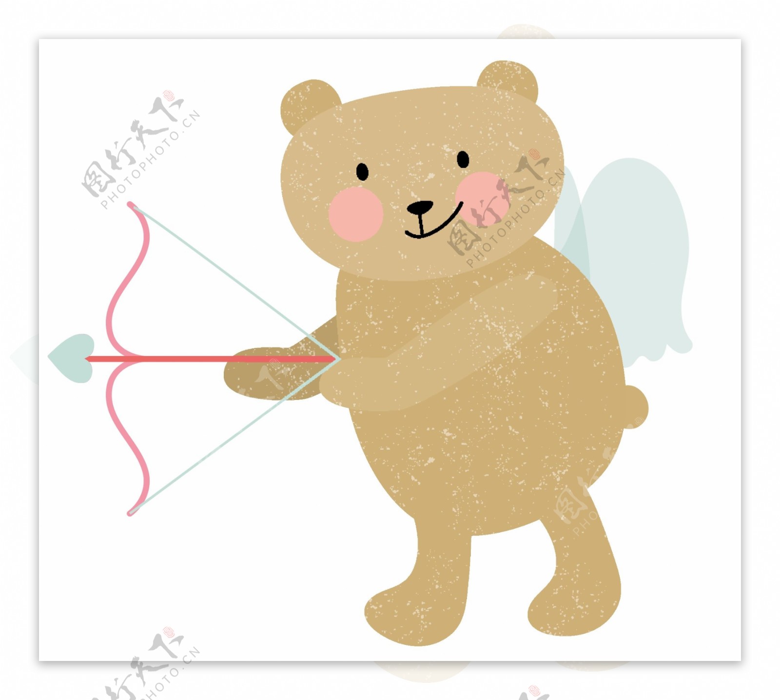 小熊高清卡通手绘爱心情侣动物矢量素材