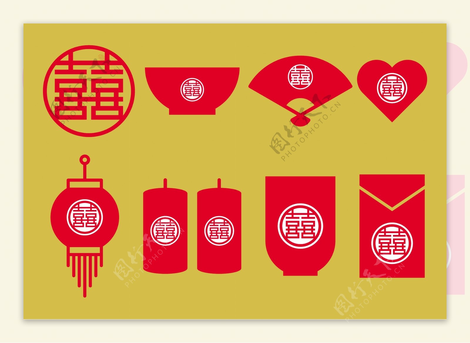 中式婚礼图案素材