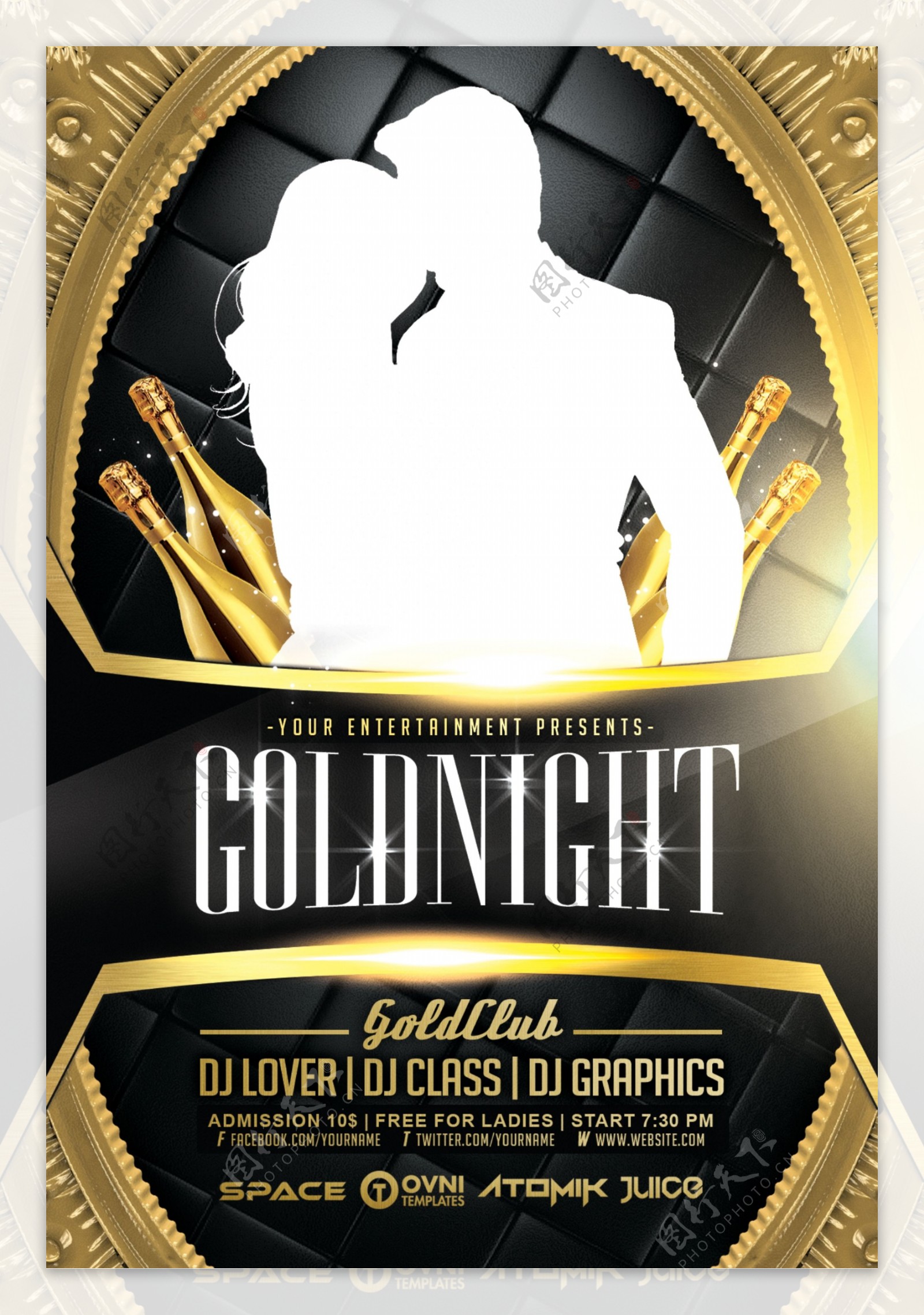 GoldNight宣传单模板