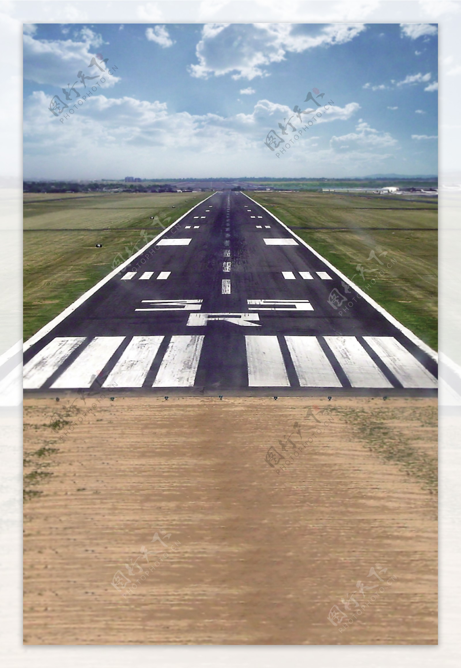 飞机场跑道风光影楼摄影背景图片