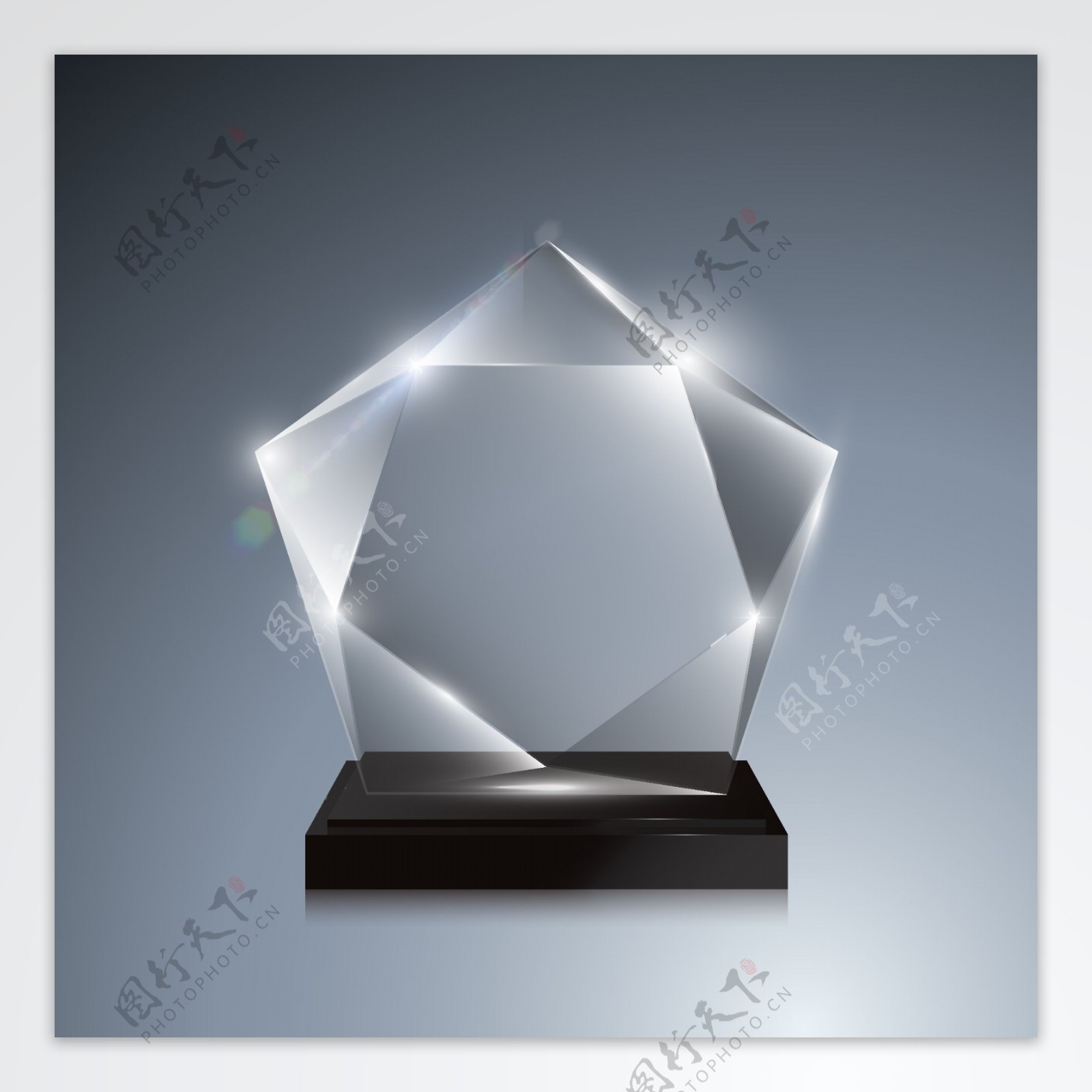 几何水晶奖杯