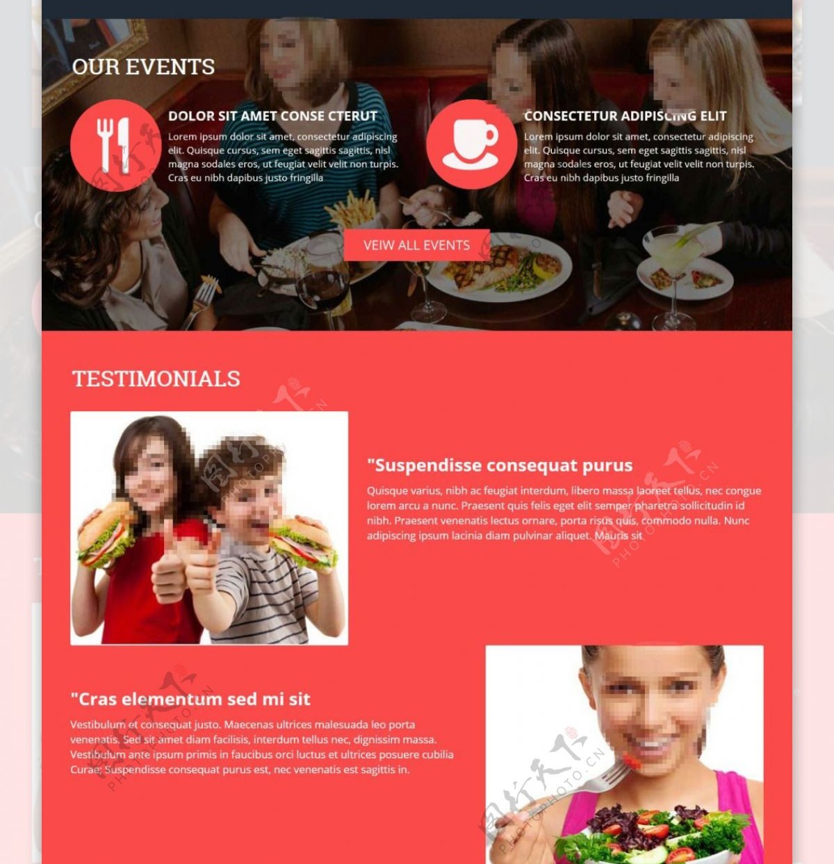 西式快餐餐厅响应式网页模板