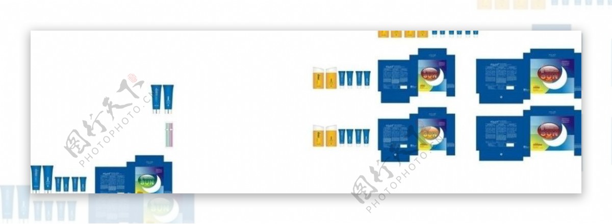 防晒包装图片模板下载瓶子纸盒包装设计广告设计矢量
