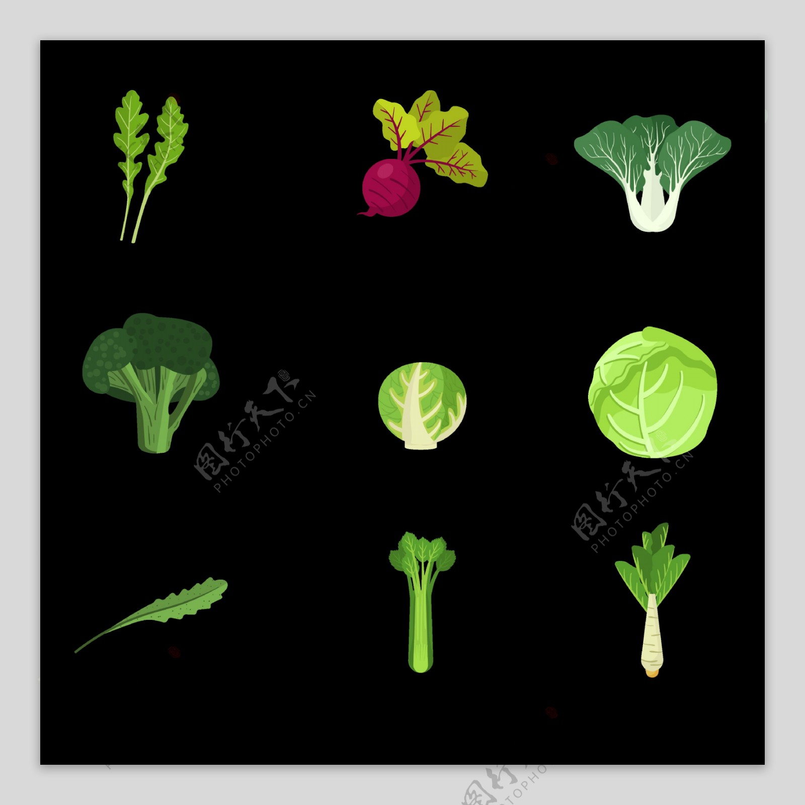 各种绿色蔬菜免抠png透明图层素材