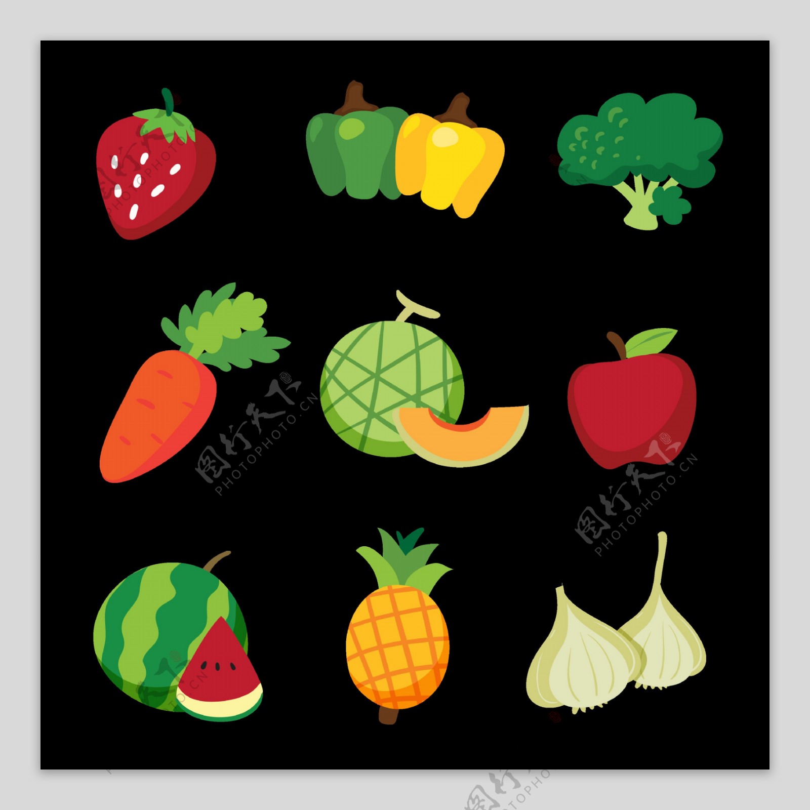 各种蔬菜瓜果免抠png透明图层素材