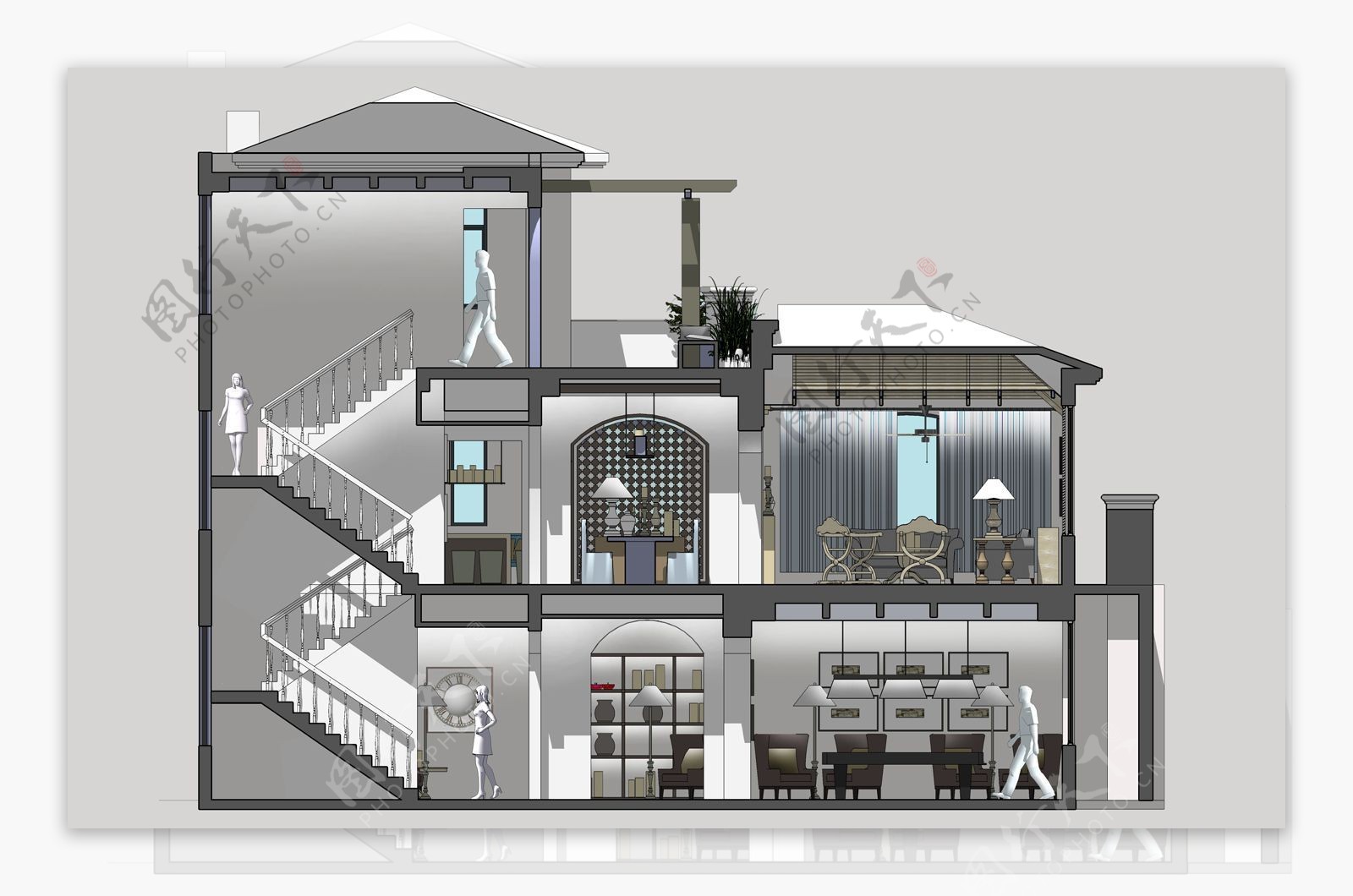 3D别墅装修效果图