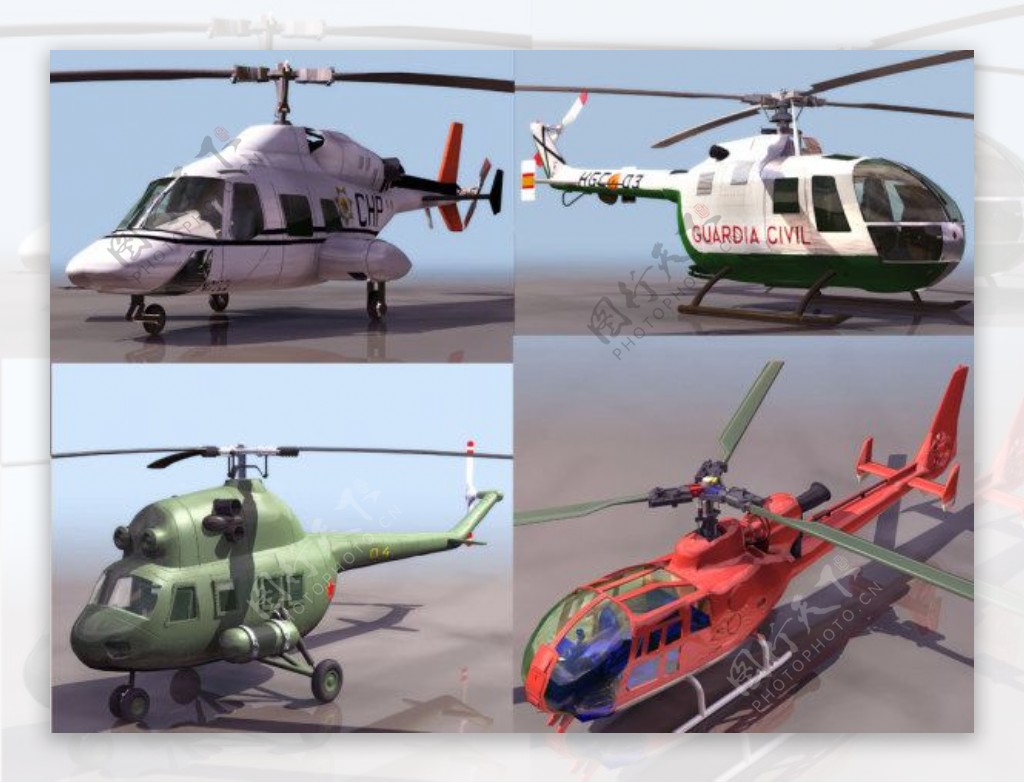 6款直升机模型