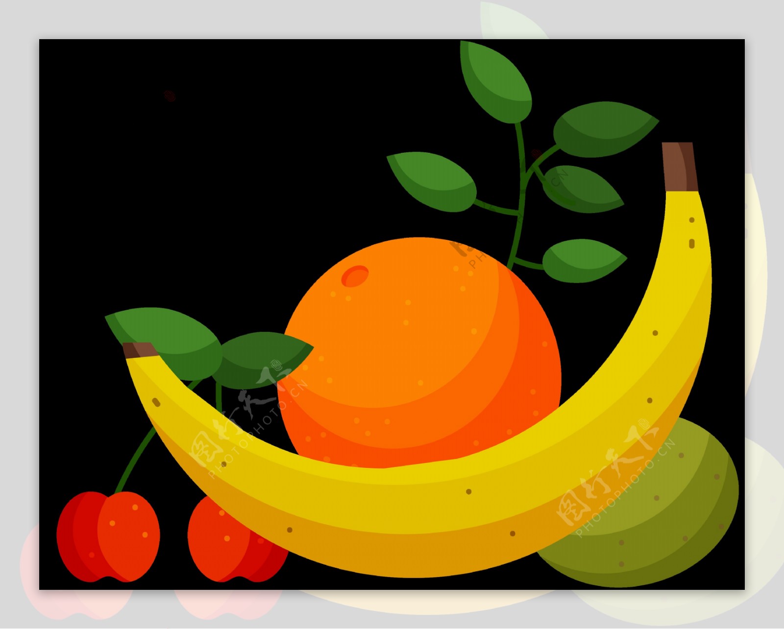 扁平风格水果插画图标免抠png透明素材