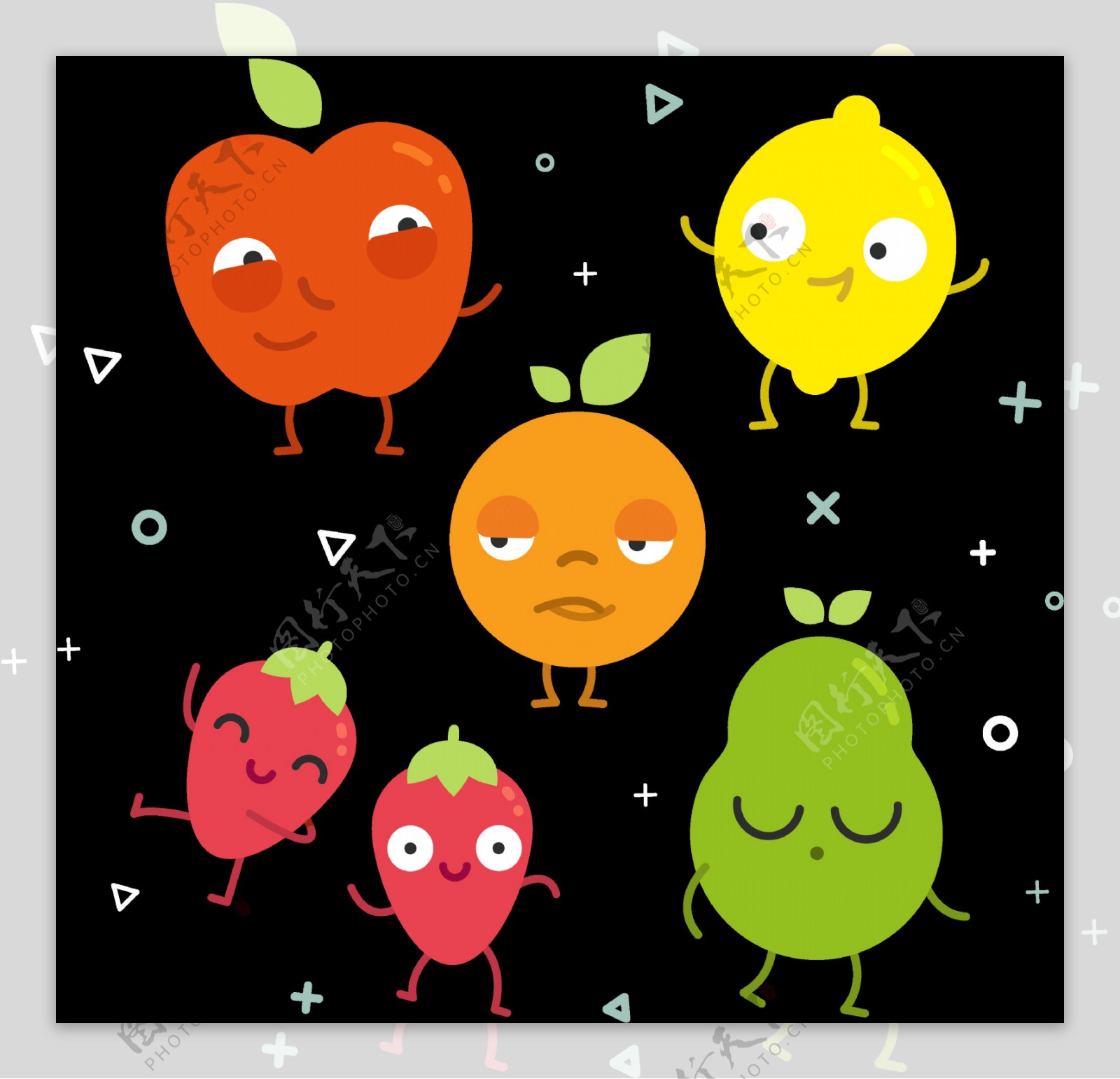 可爱水果插画图标免抠png透明图层素材