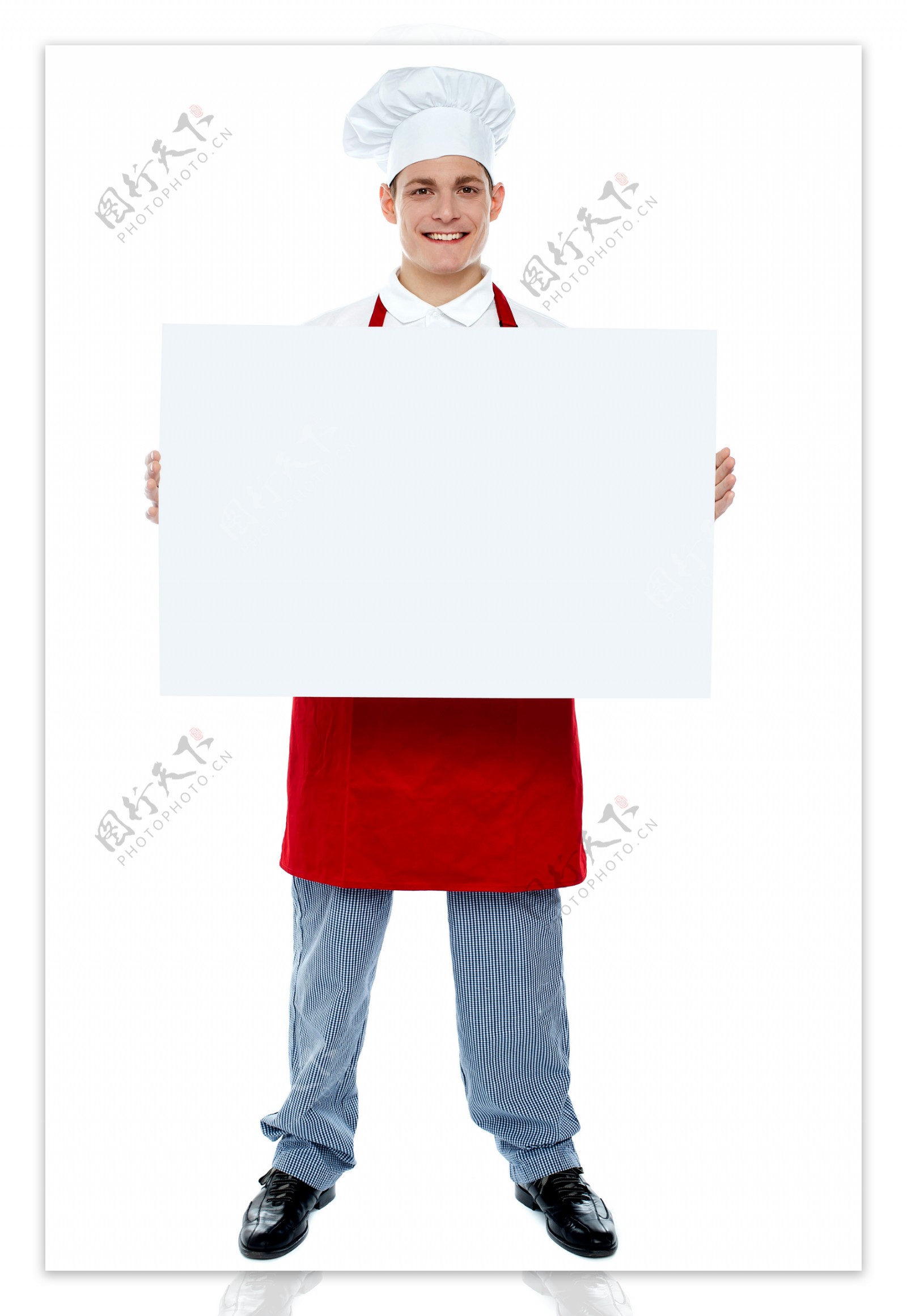 拿着白板的厨师图片