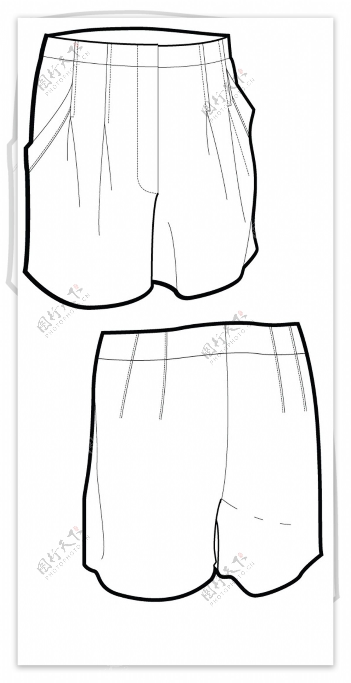 休闲短裤设计图