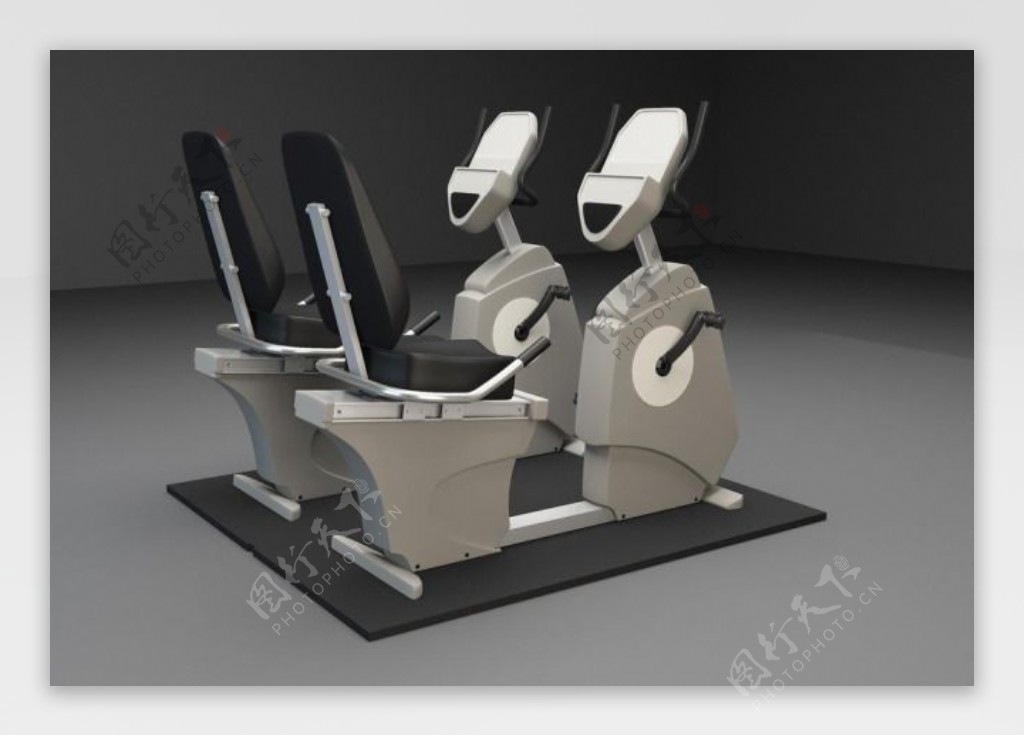 卧式动感单车3D模型