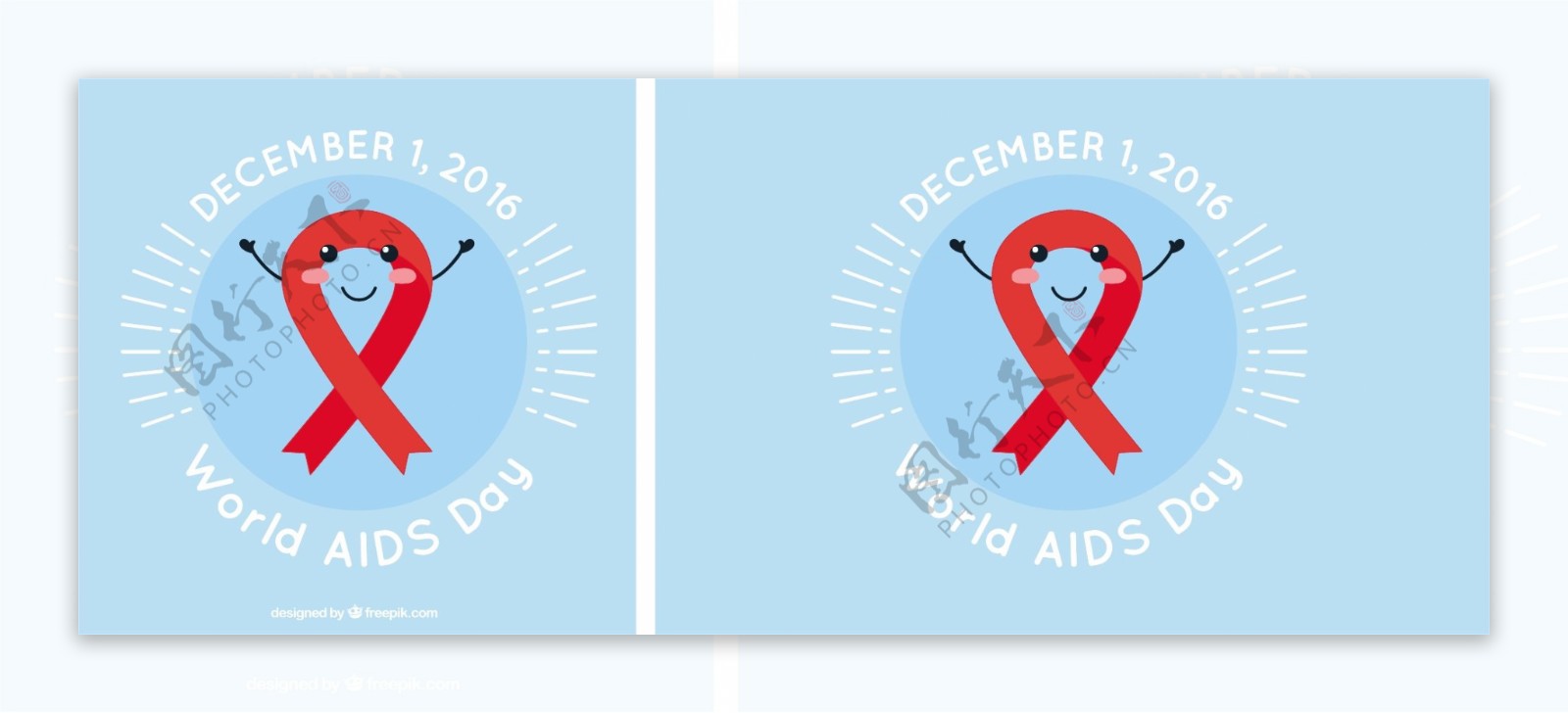 世界艾滋病日背景与可爱的红丝带