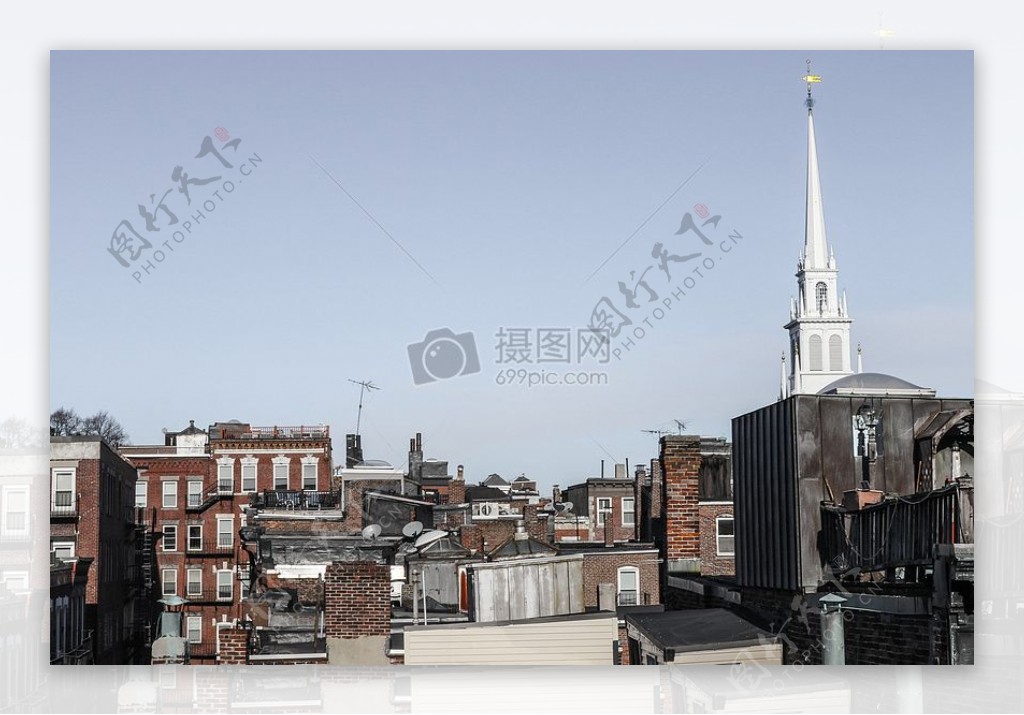 城市景观标志性建筑屋顶教堂波士顿
