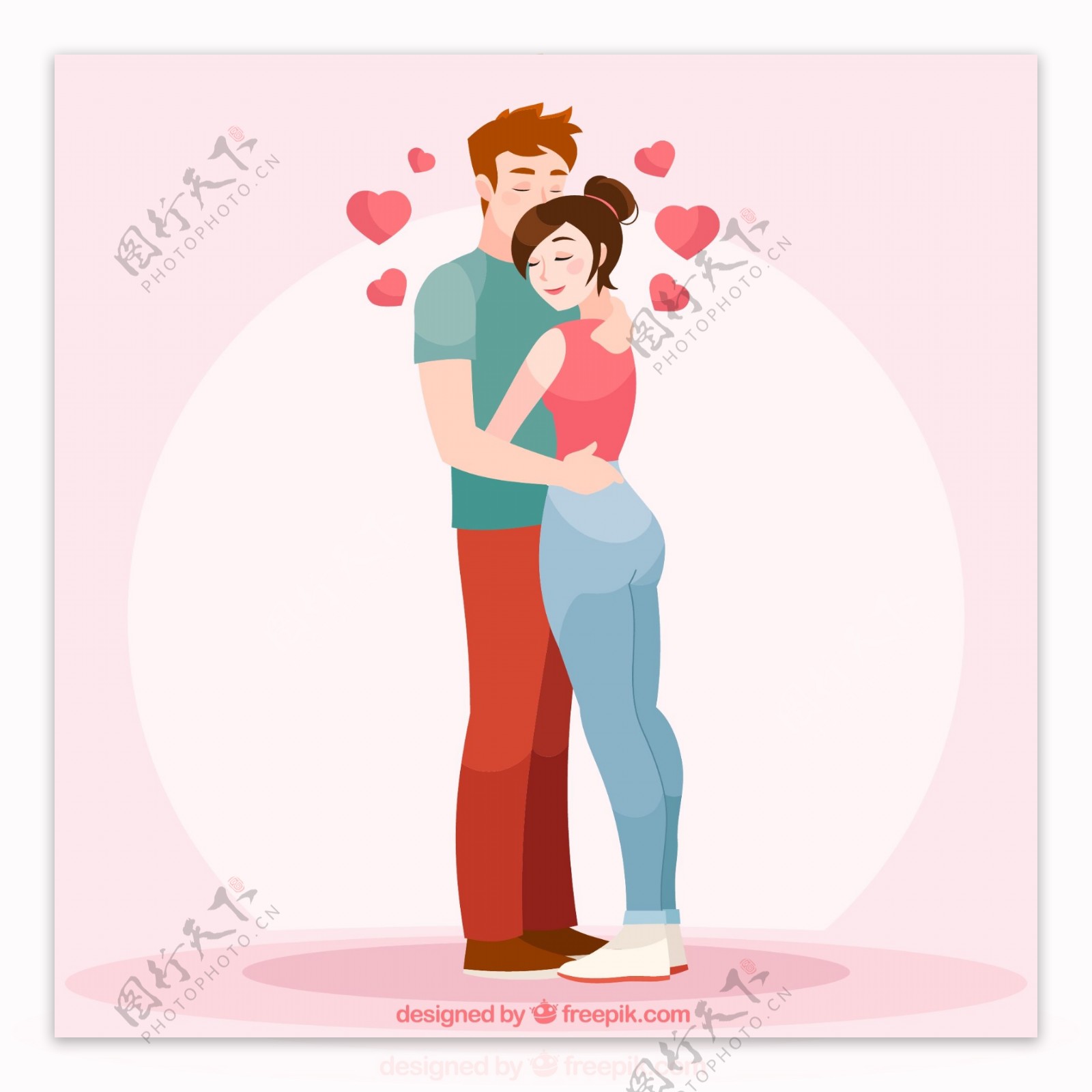 拥抱的母女插画图片下载-正版图片400146039-摄图网