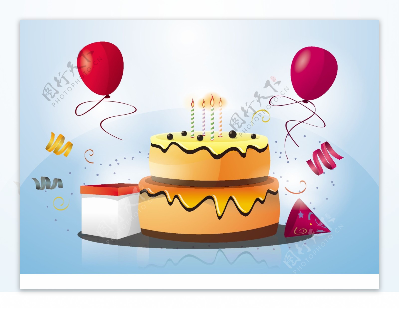 生日蛋糕食品图标背景图案