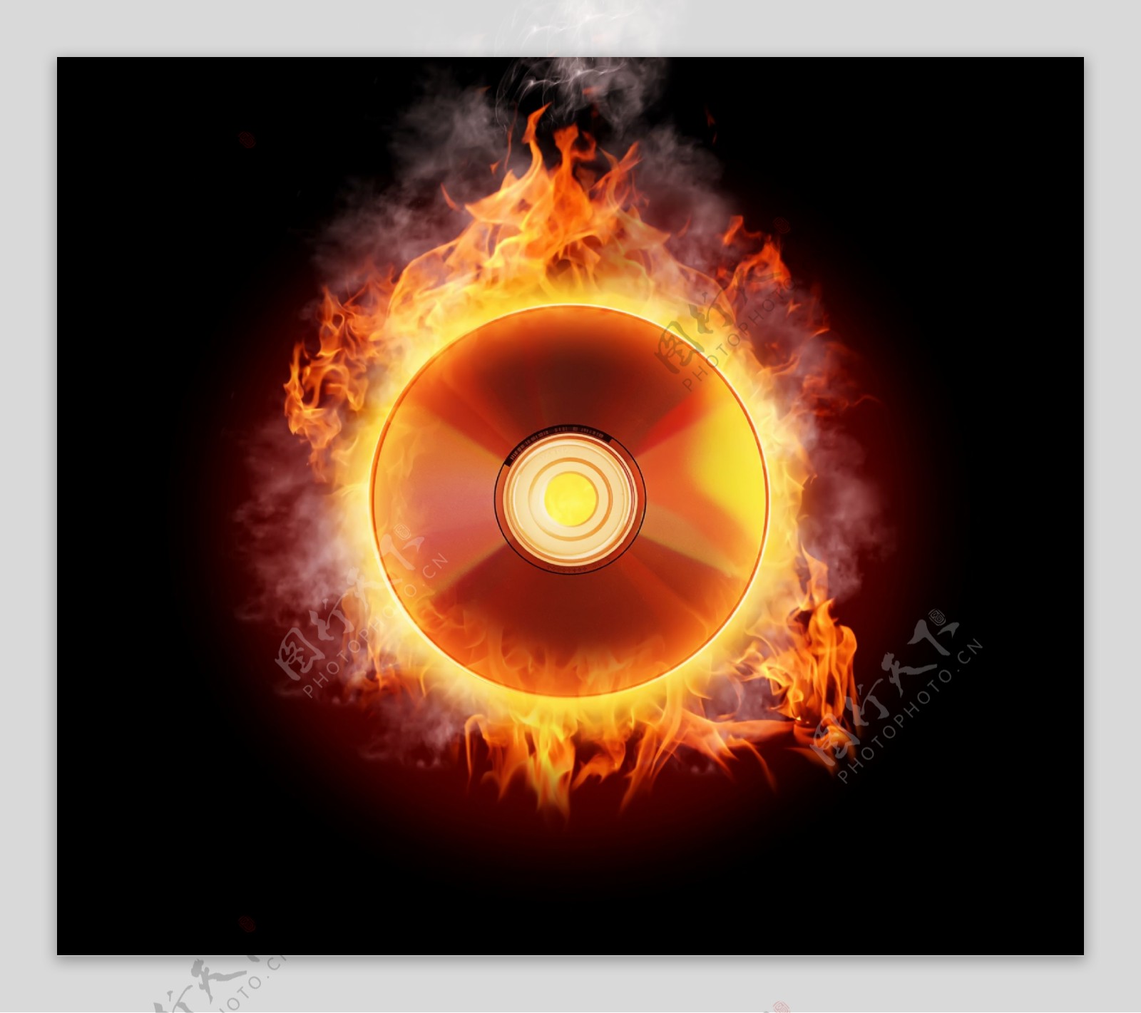 燃烧的光碟图片