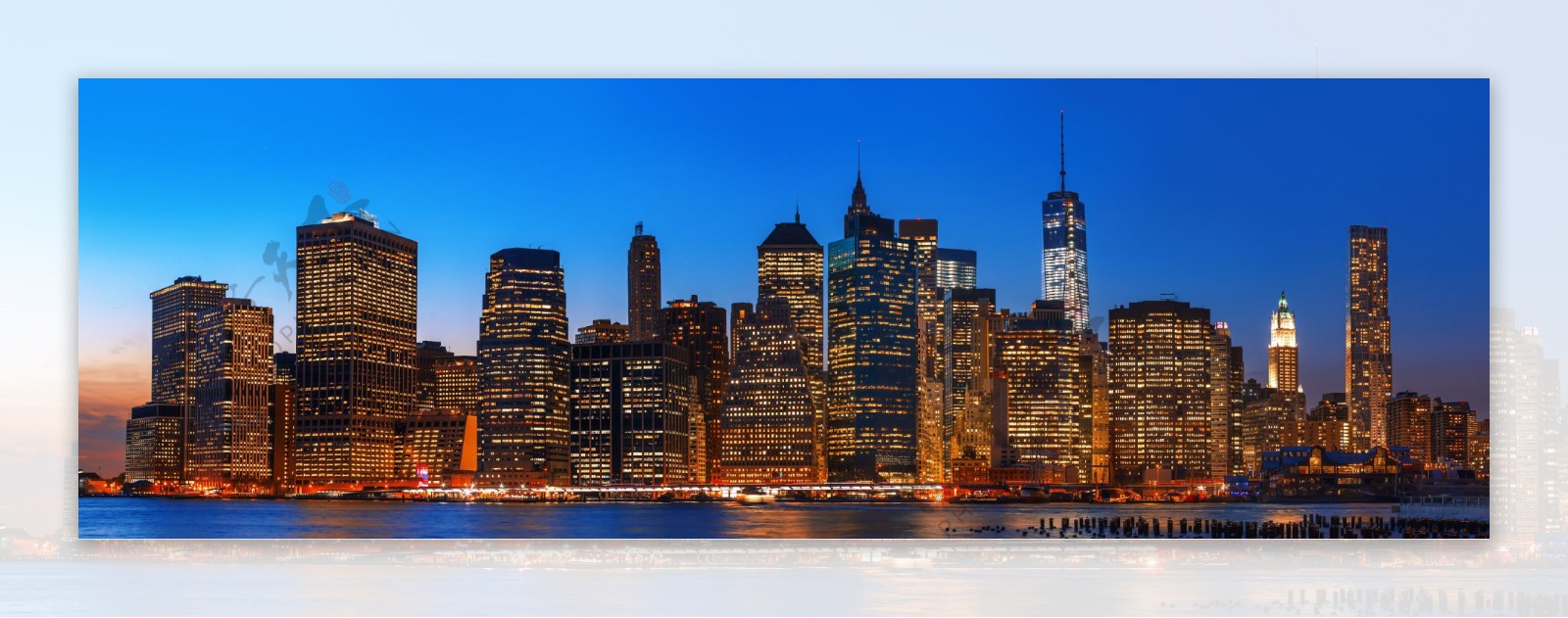 繁华的纽约都市夜景图片