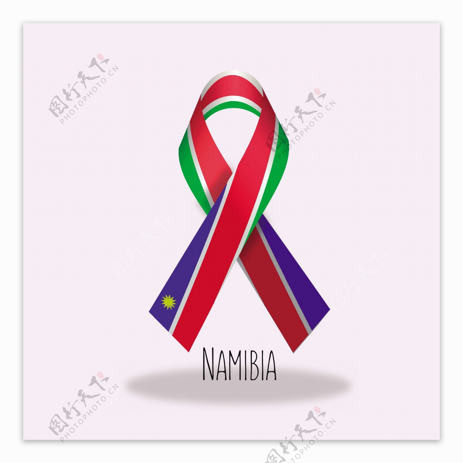 纳米比亚国旗丝带设计矢量素材