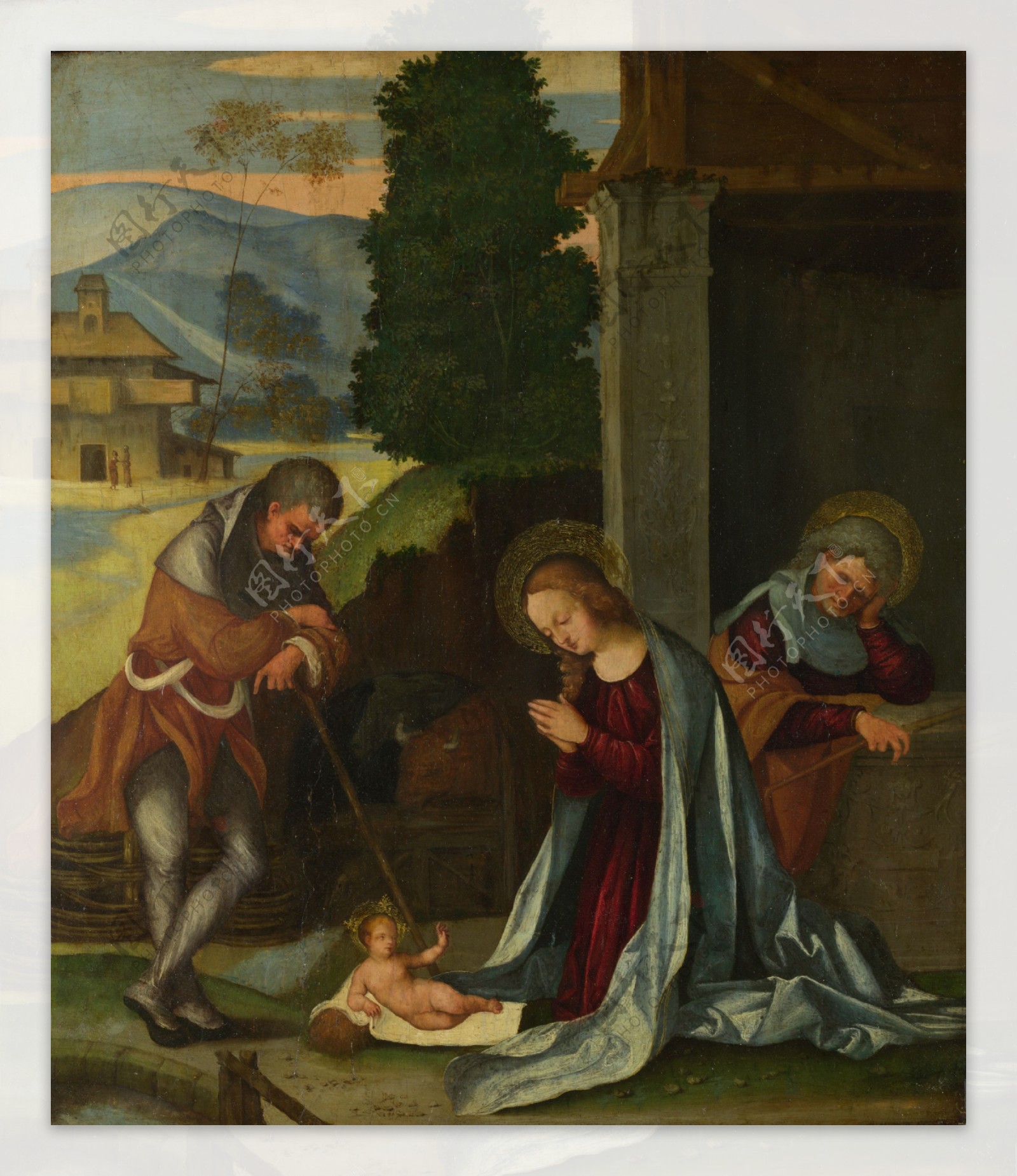 圣母与耶稣油画图片