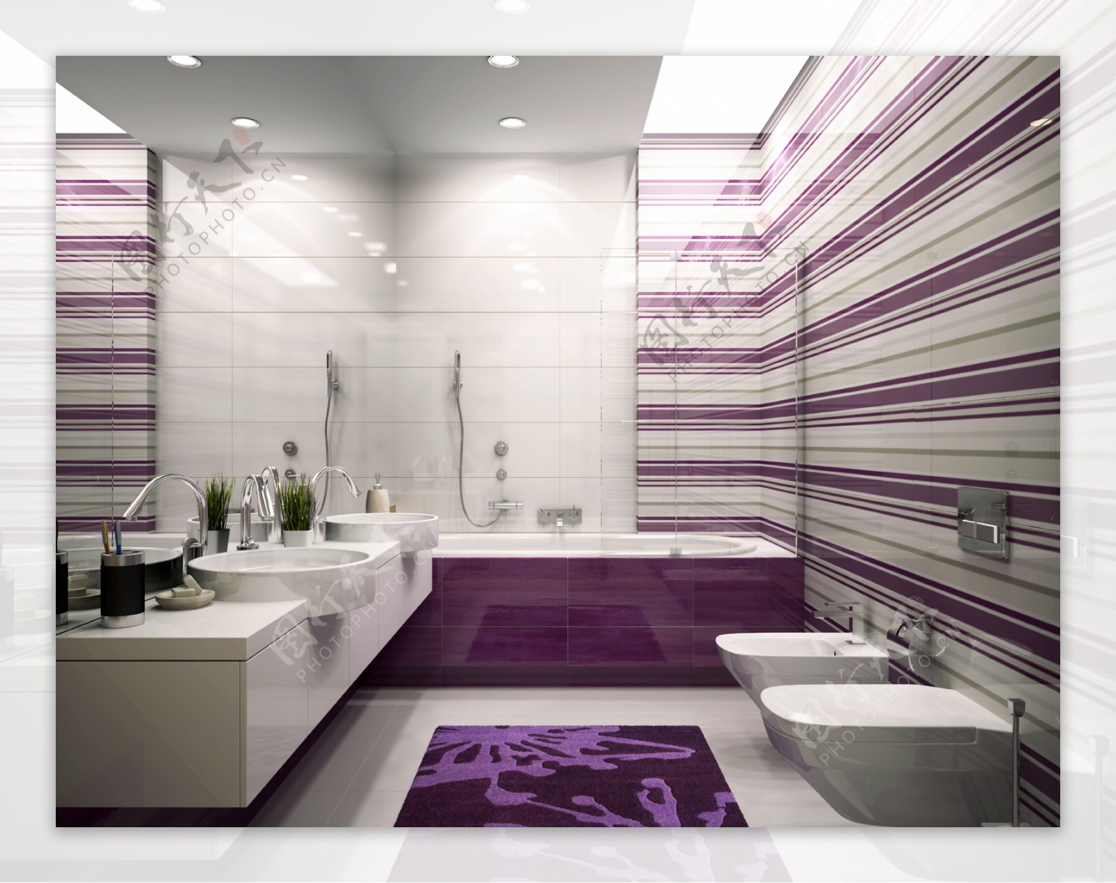 紫色调卫生间设计