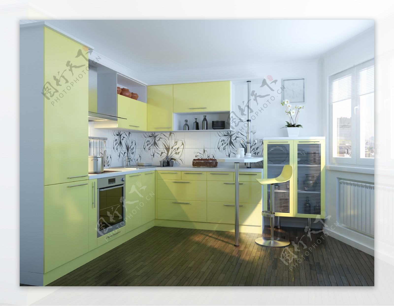 绿色风格厨房设计图片