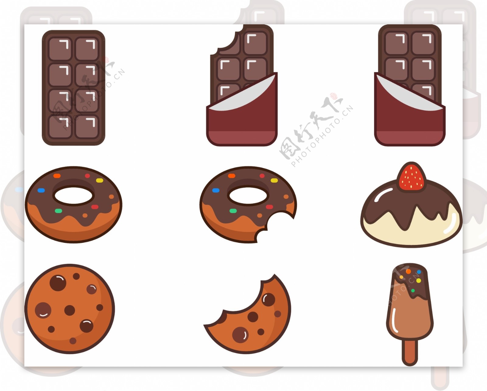 手绘巧克力甜点图片素材-编号24860856-图行天下