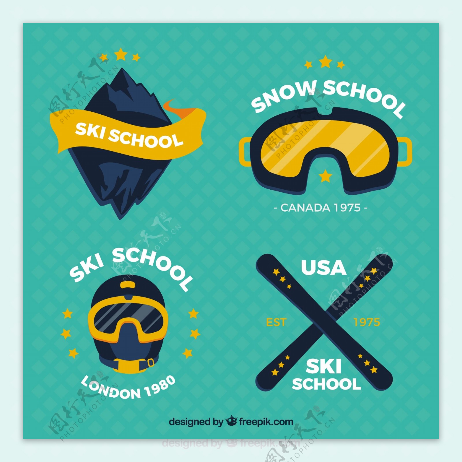 徽章包滑雪学校
