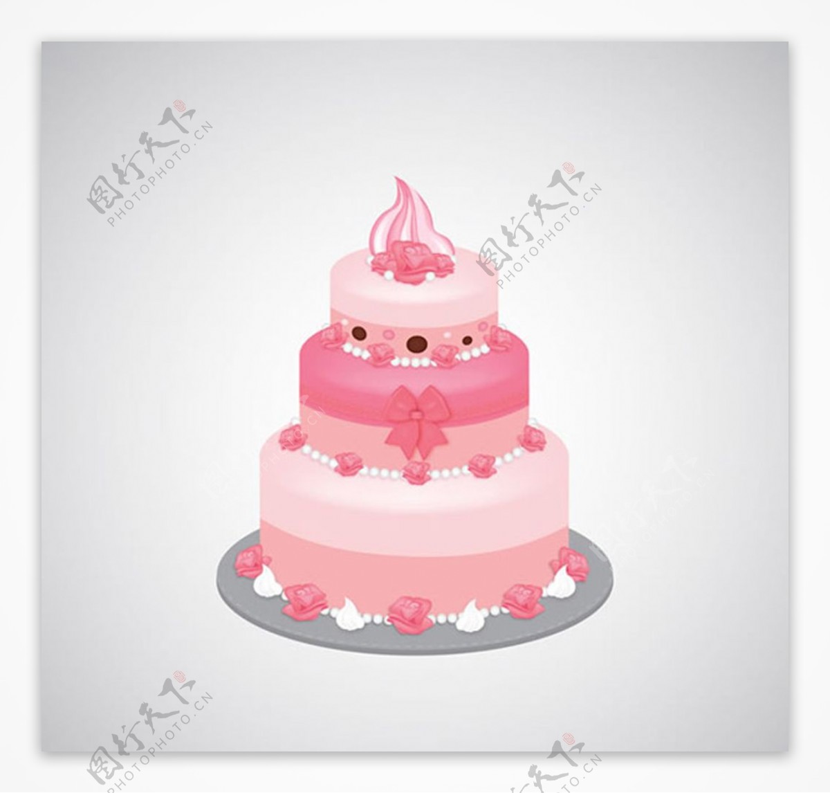 粉色三层蛋糕