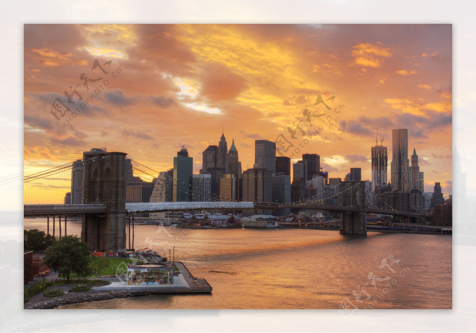 纽约布鲁克林大桥风景