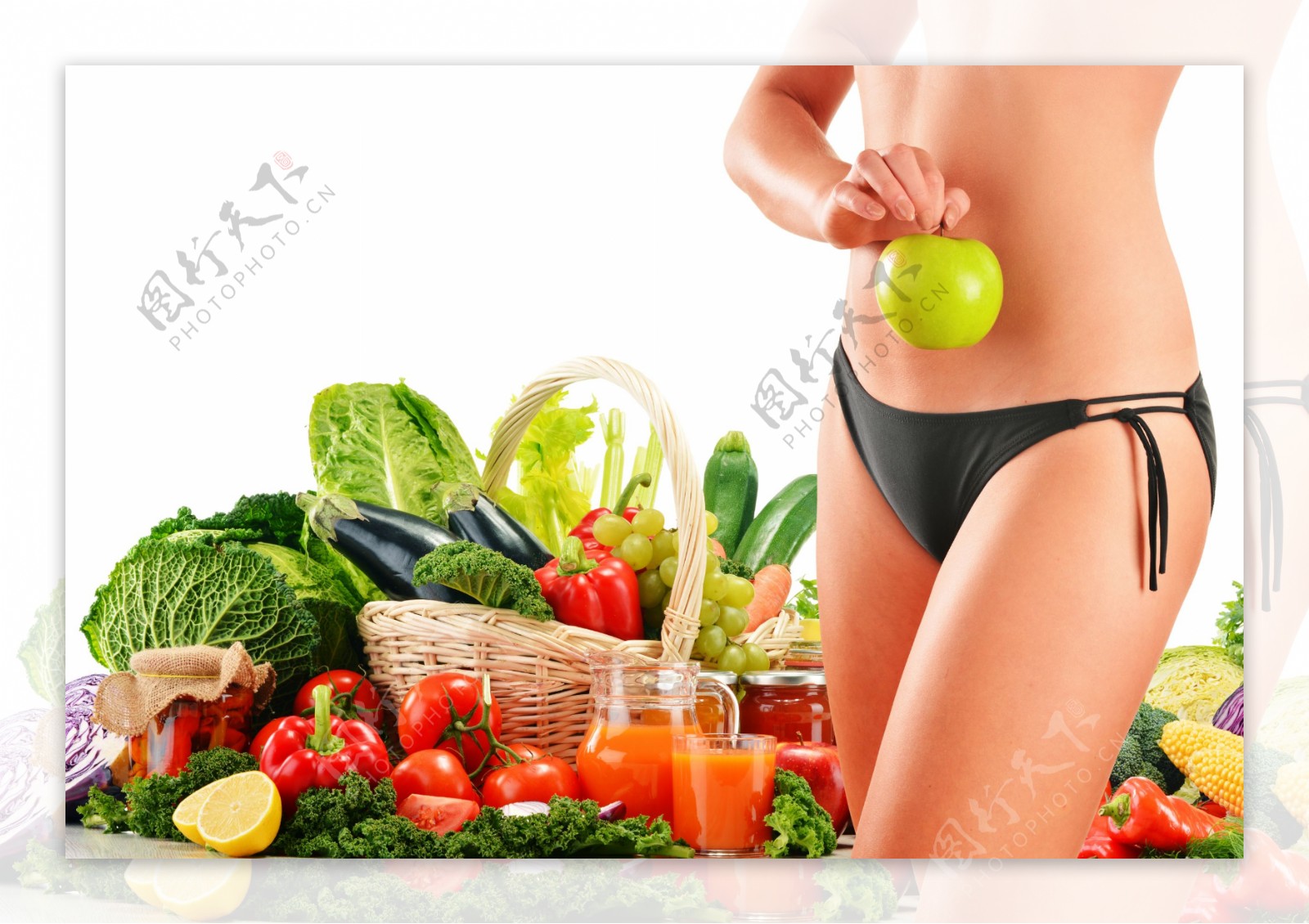 蔬菜水果与性感美女图片
