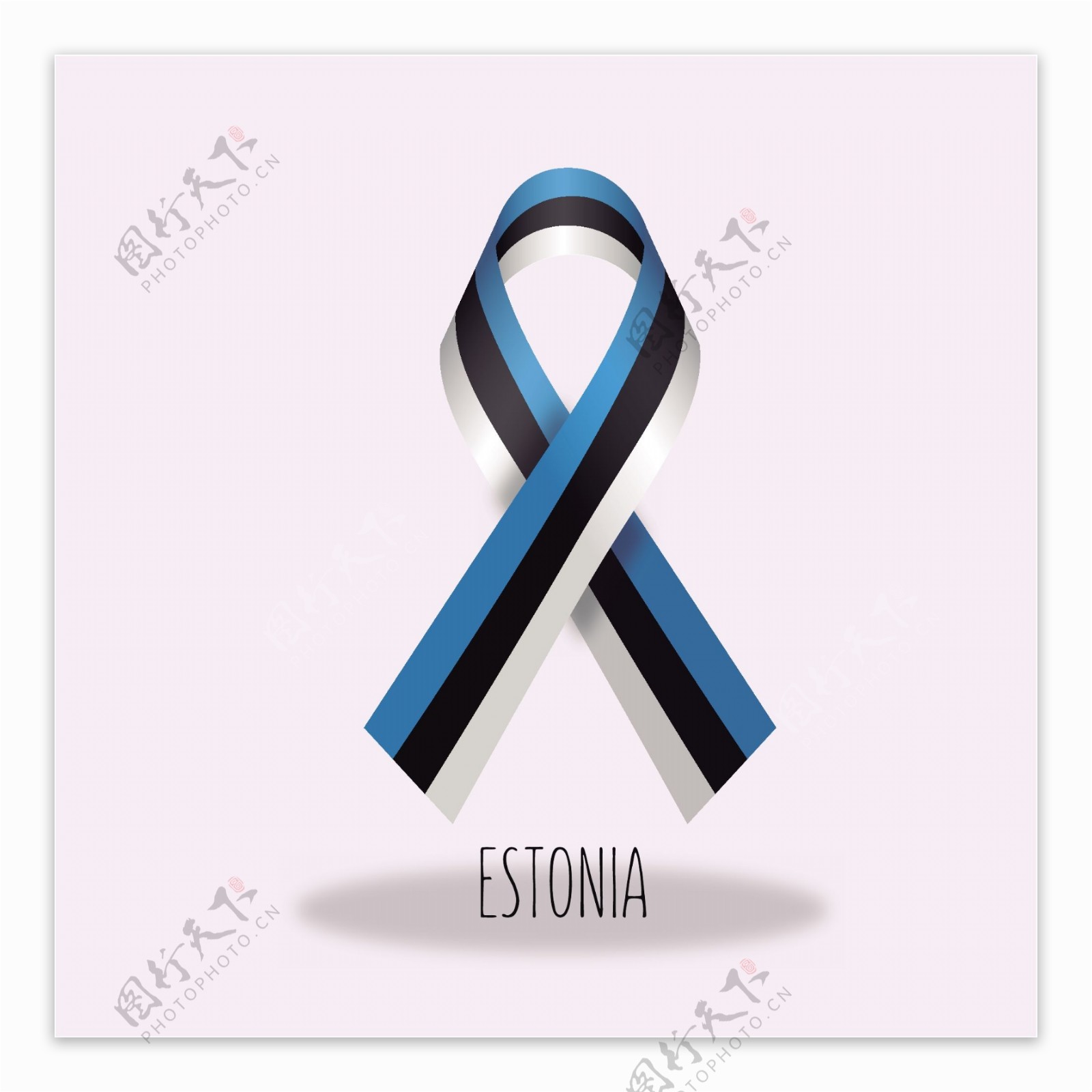 爱沙尼亚国旗丝带设计