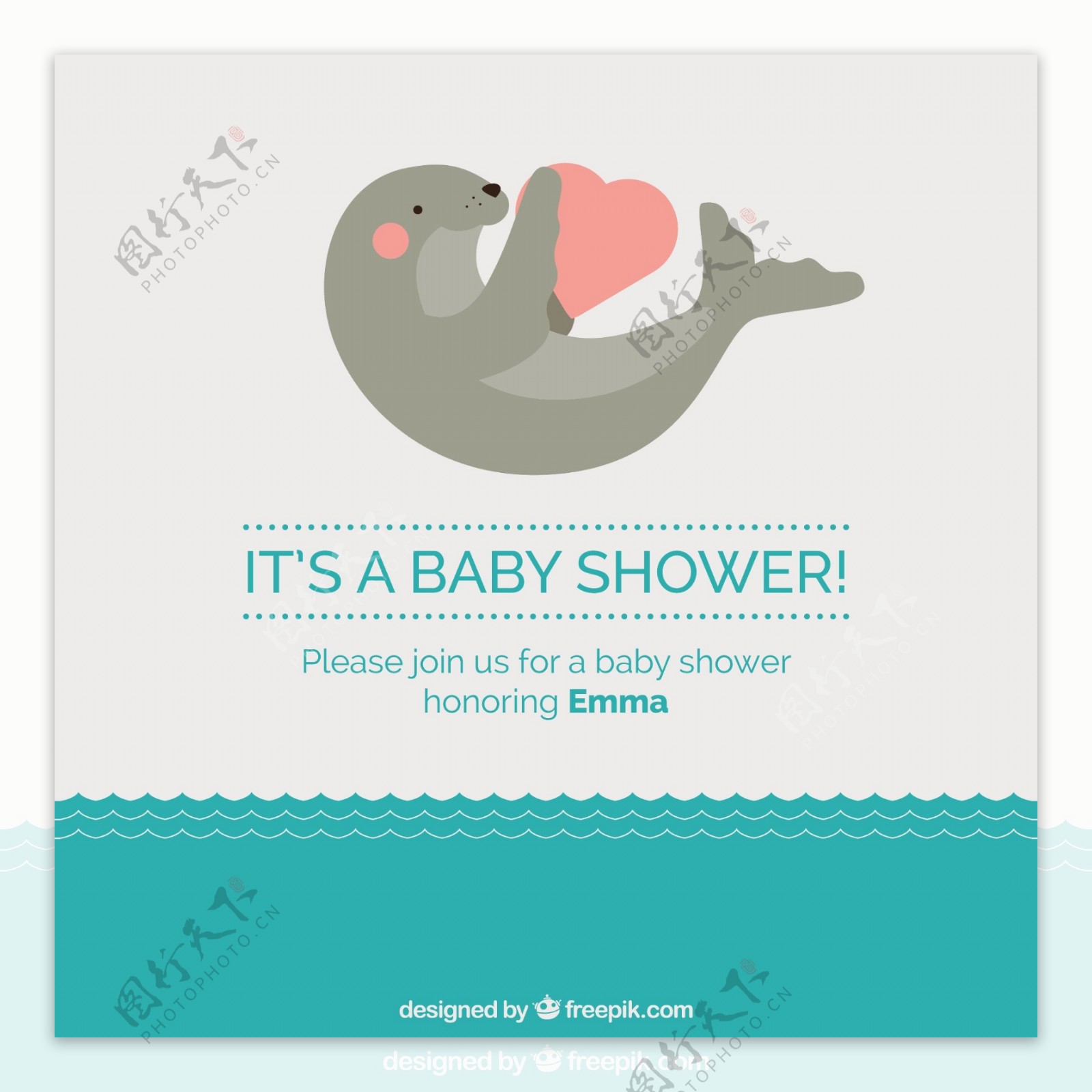 婴儿淋浴的邀请卡
