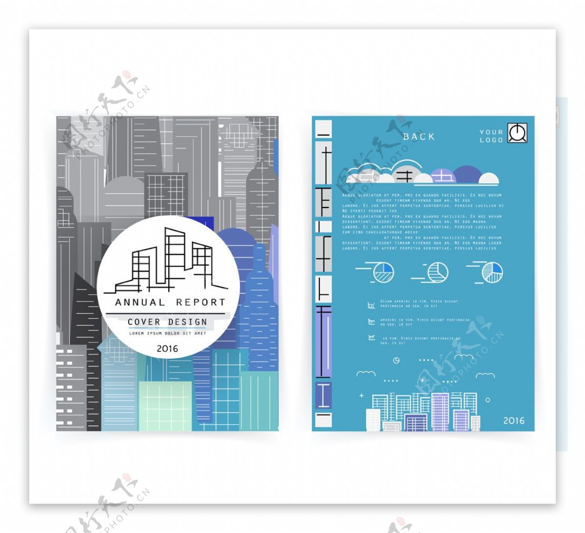城市插画信息图表传单设计图片