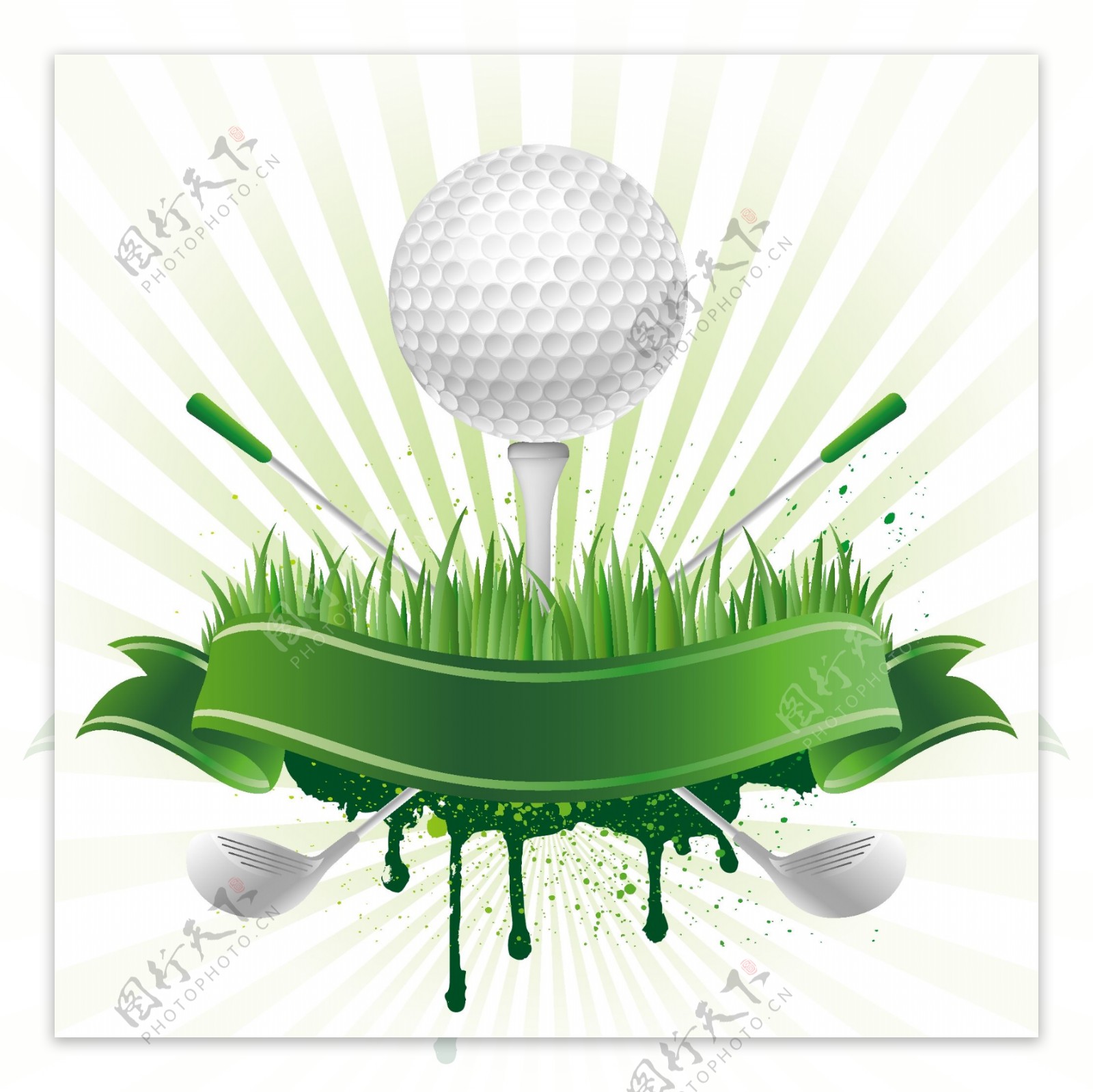 高尔夫球丝带图形标志图片