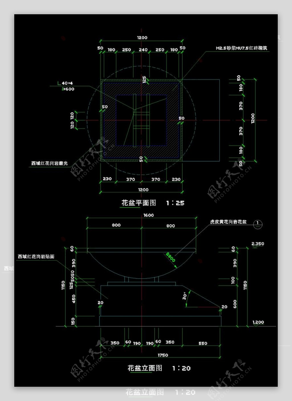 花园立面cad图纸