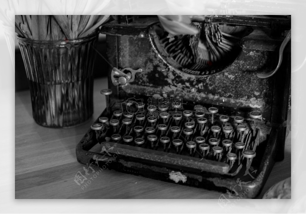 老式黑白打字机