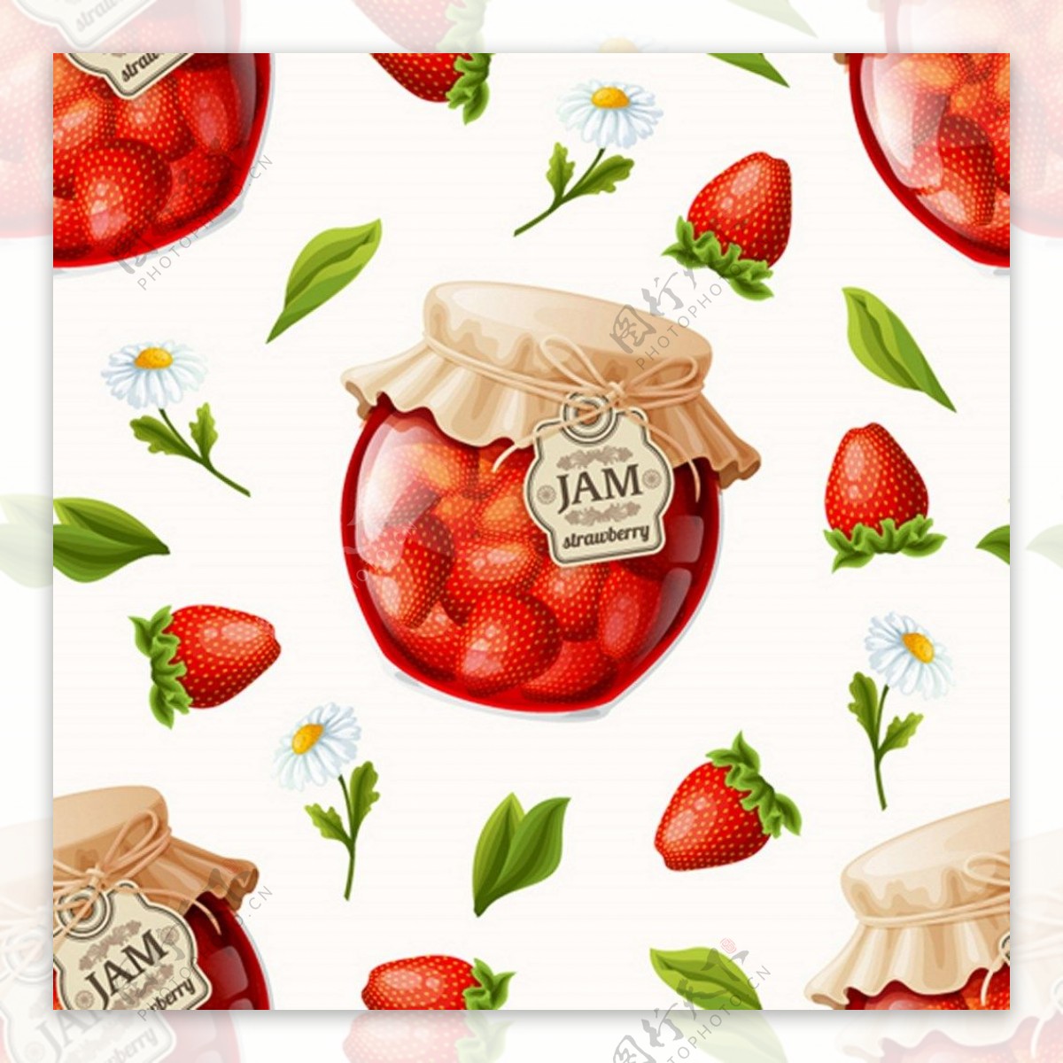 新鲜草莓果酱背景图
