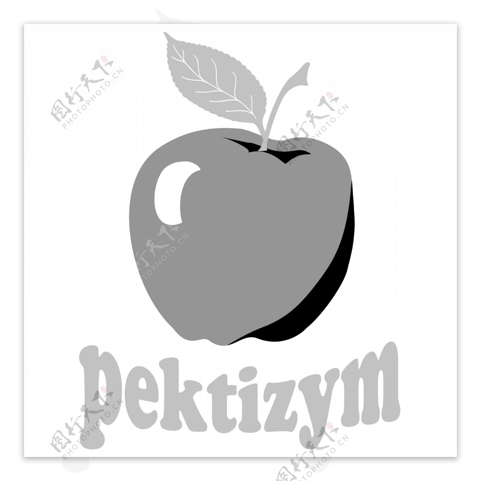 灰色苹果图标logo设计