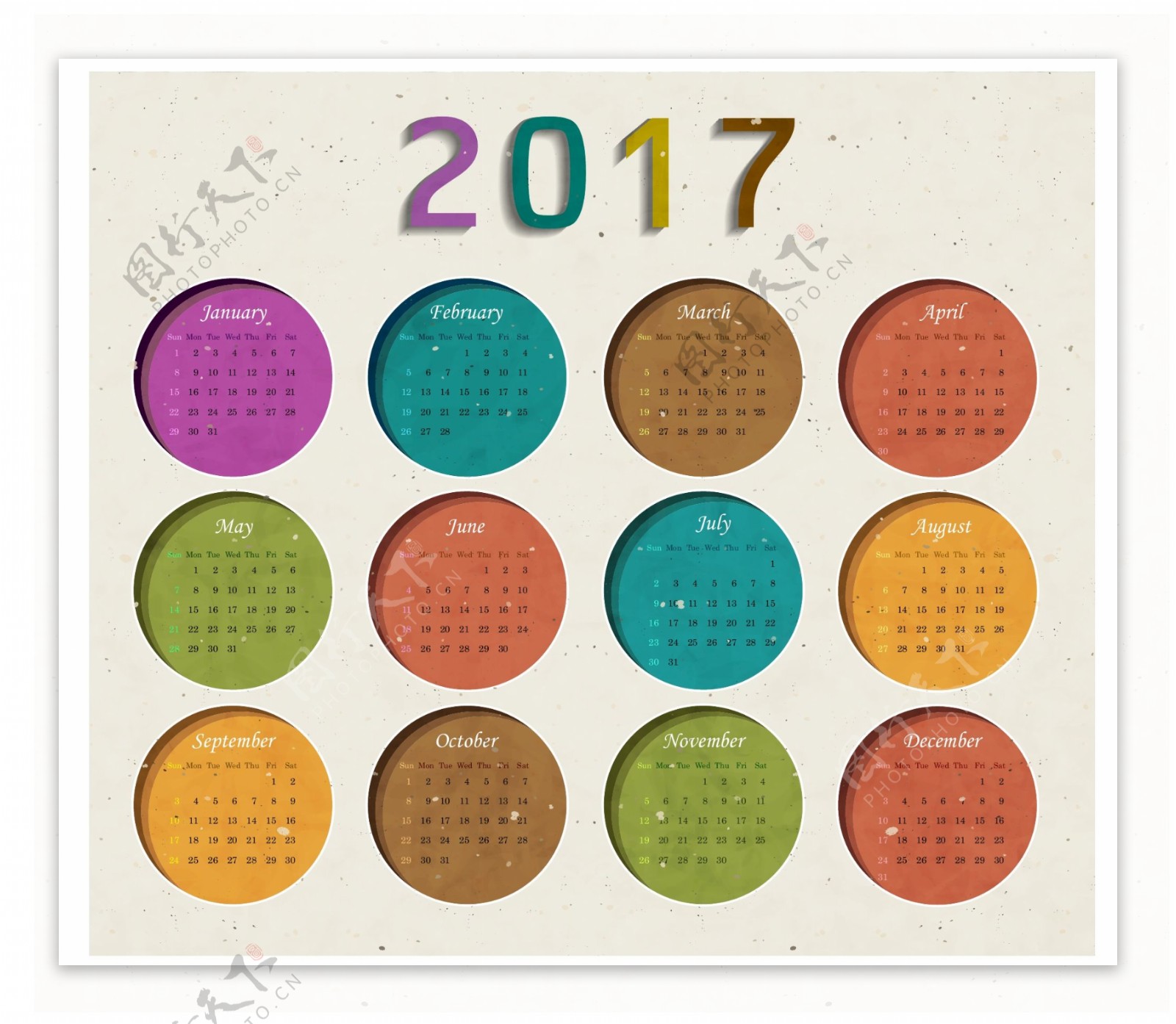 2017年日历表矢量图片设计ai素材